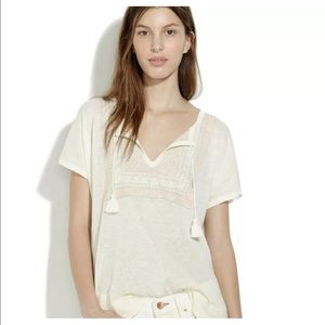 Madewell Embroidered Tassel Top